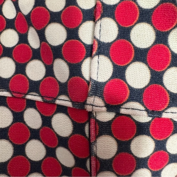 Lands' End size 12 dress, navy w/red & white polka dots, spring, summer, office - Picture 6 of 11